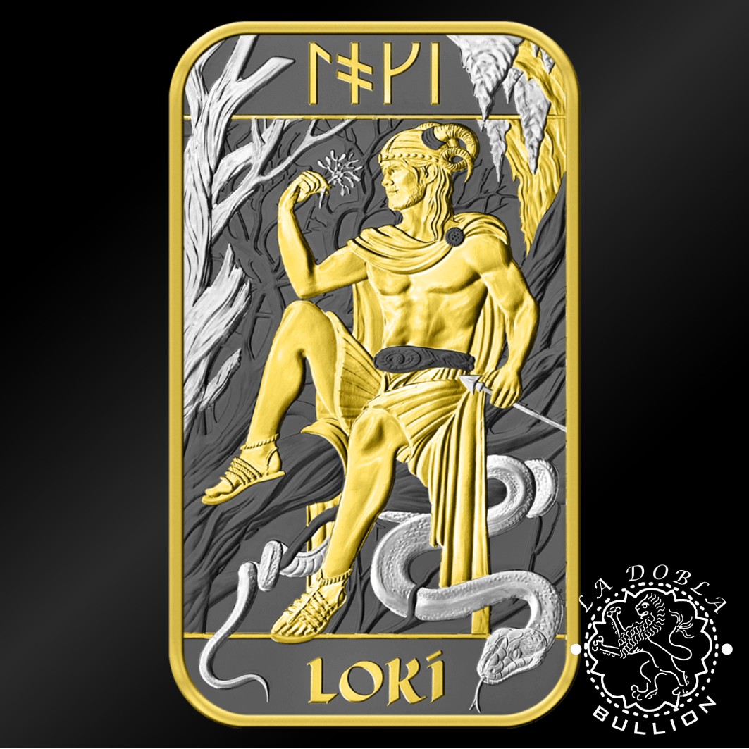 Lingote de Plata Norse Gods Special Edition Loki 1 oz - Royal Mint & Germania Mint - Reverso