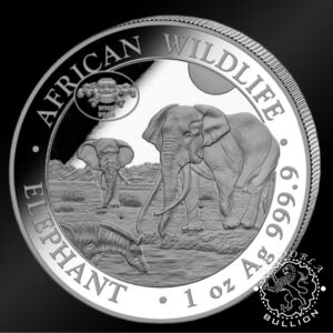 Moneda de Plata Elefante 1 oz BU - Privy Mark WMF Berlín - Somalia - 2026 - Reverso