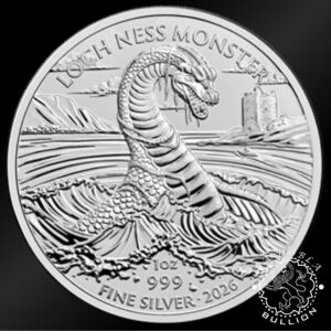 Moneda de Plata Legendary Creatures Loch Ness Monster 1 Oz BU - Reino Unido - 2026 - Reverso