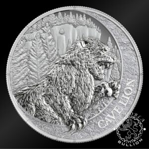 Moneda de Plata Megafauna León de las Cavernas 1 oz BU - Liberia - 2026 - Reverso
