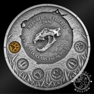 Moneda de Plata Megafauna León de las Cavernas 2 oz UHR - Liberia - 2026 - Anvreso