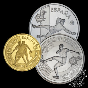 Estuche 3 Piezas - Moneda de Oro 200 EURO + 2 Monedas de Plata - España - 2002 - Recomprada