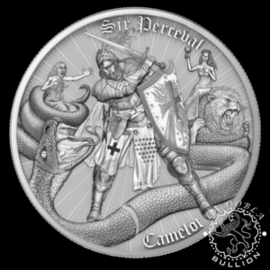 Moneda de Plata Camelot Sir Perceval 1 oz BU - Niue - 2026 - Reverso