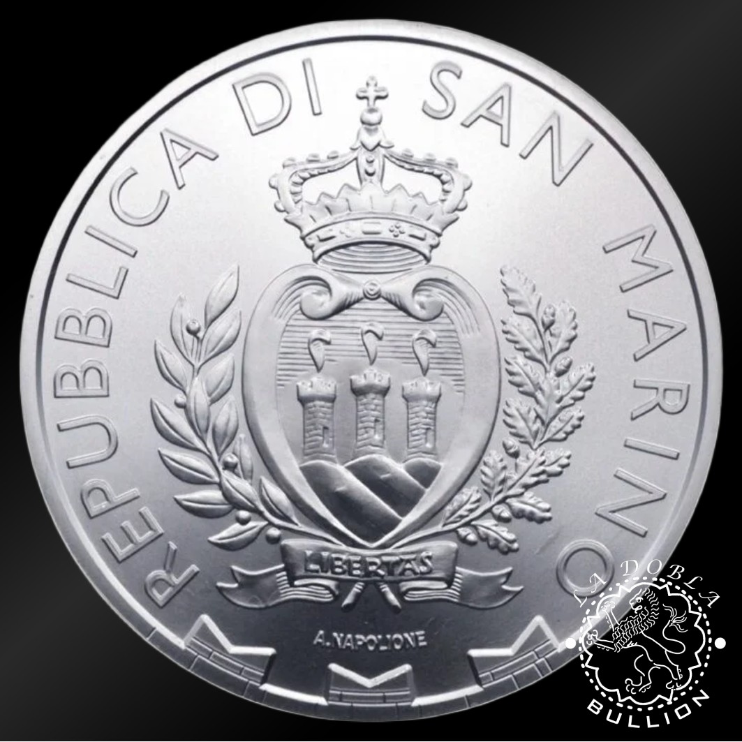 Moneda de Plata Halcón Peregrino 1 oz BU - San Marino - 2026 - Anverso