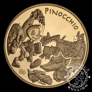 Moneda de Oro 20 EURO - 1/2 oz - Francia - Pinocho - 2002 - Recomprada