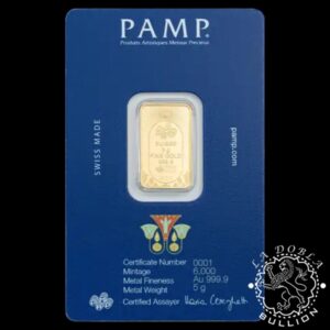 Lingote de Oro Lucky Scarab 5 g - PAMP - Lingote Anverso