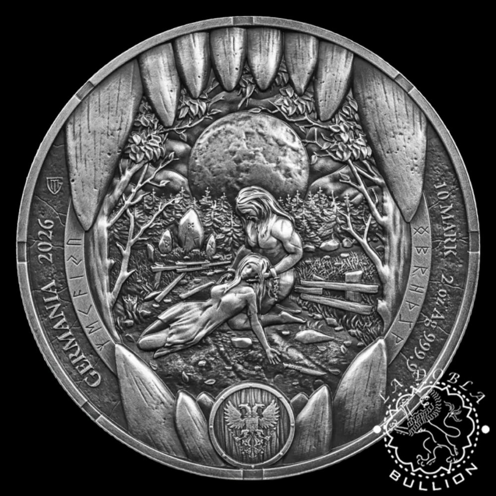 Moneda de Plata Bödvar Saga Loss 2 oz Ultra High Relief - Germania - 2026 - Anverso