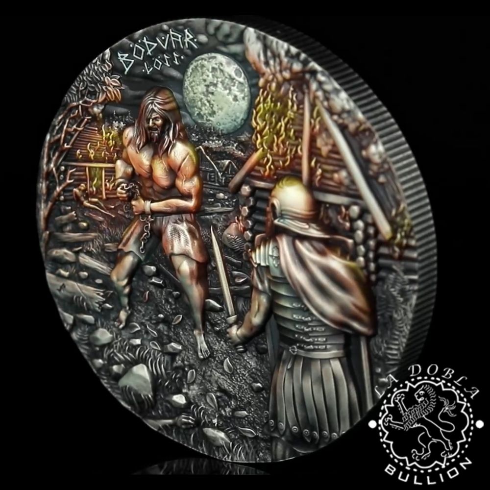 Moneda de Plata Bödvar Saga Loss 2 oz Ultra High Relief - Germania - 2026 - Reverso UV