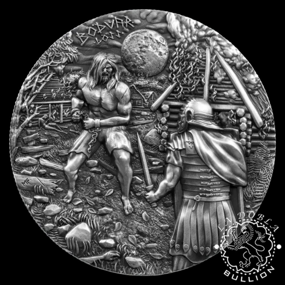 Moneda de Plata Bödvar Saga Loss 2 oz Ultra High Relief - Germania - 2026 - Reverso