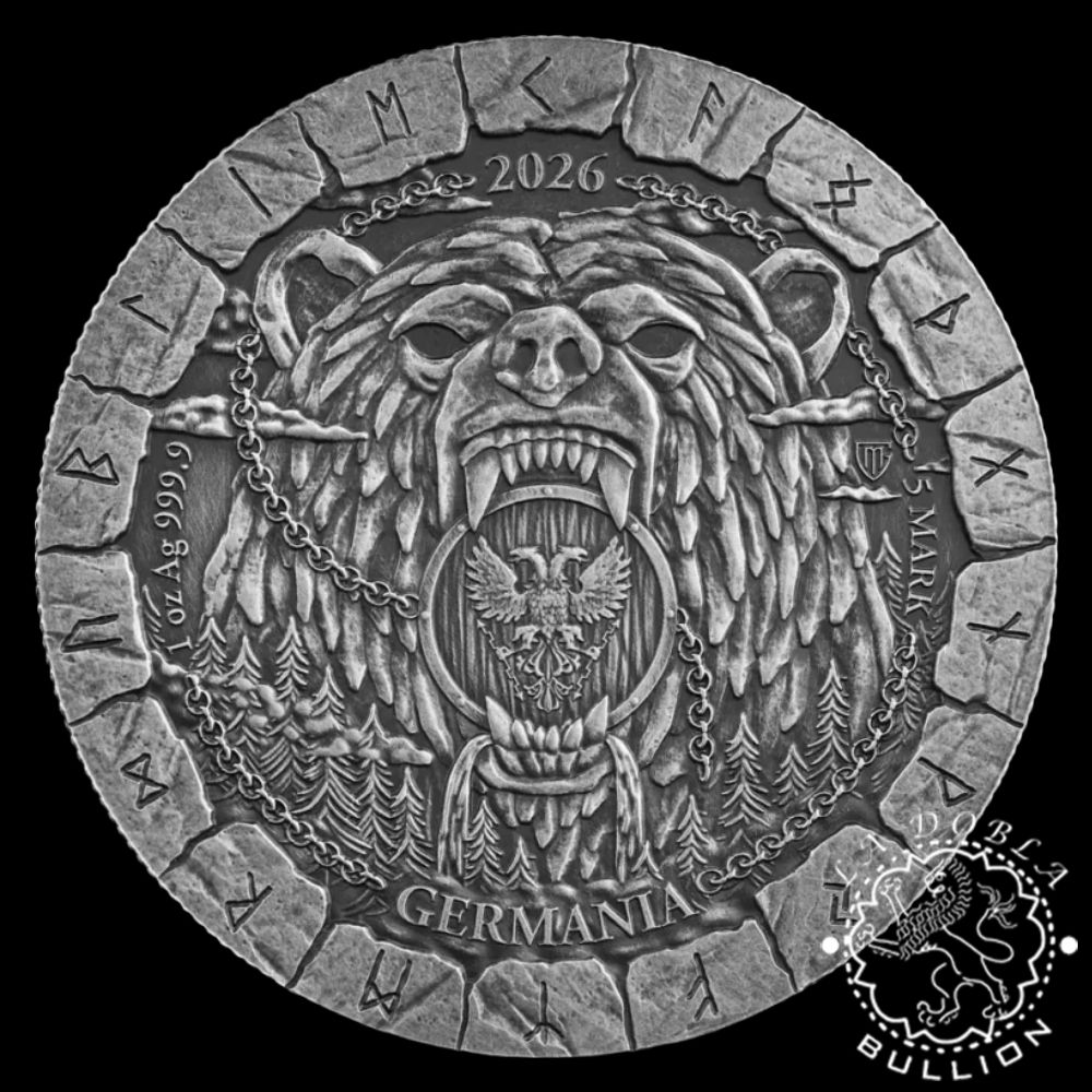 Moneda de Plata Bödvar Saga Vengeful Loss 1 oz BU Coloreada - Germania- 2026 - Anverso