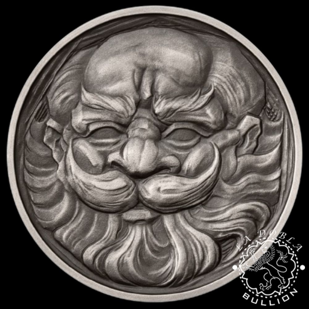 Moneda de Plata Figuras Mitológicas Enano 1 oz BU - Niue - 2026 - Reverso