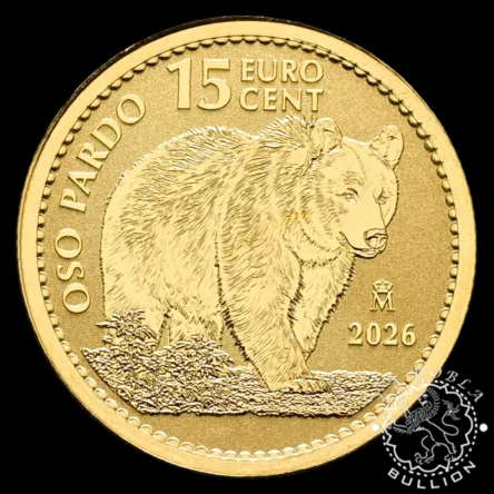 Moneda de Oro Oso Pardo 1/10 oz Proof Inverso – España – 2026