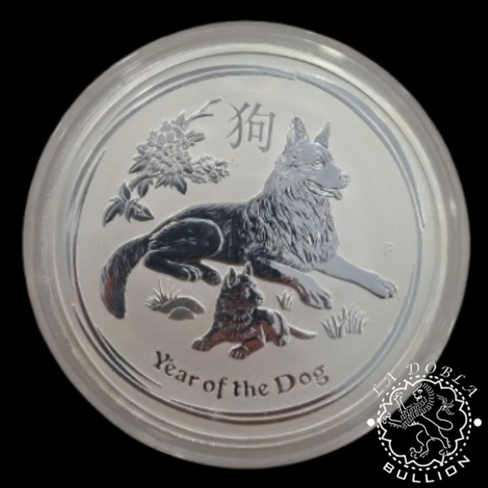 Moneda de Plata Lunar Series II Perro 1 kg BU - Australia - 2018 - Recomprada - Reverso