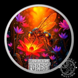 Moneda de Plata Mechanical Forest Abeja 1 oz Proof - Liberia - 2026 - Reverso