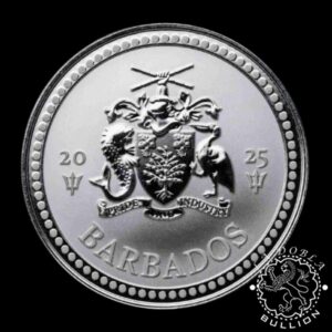 Moneda de Plata Tridente 1 oz BU - Barbados - 2025 - Anverso