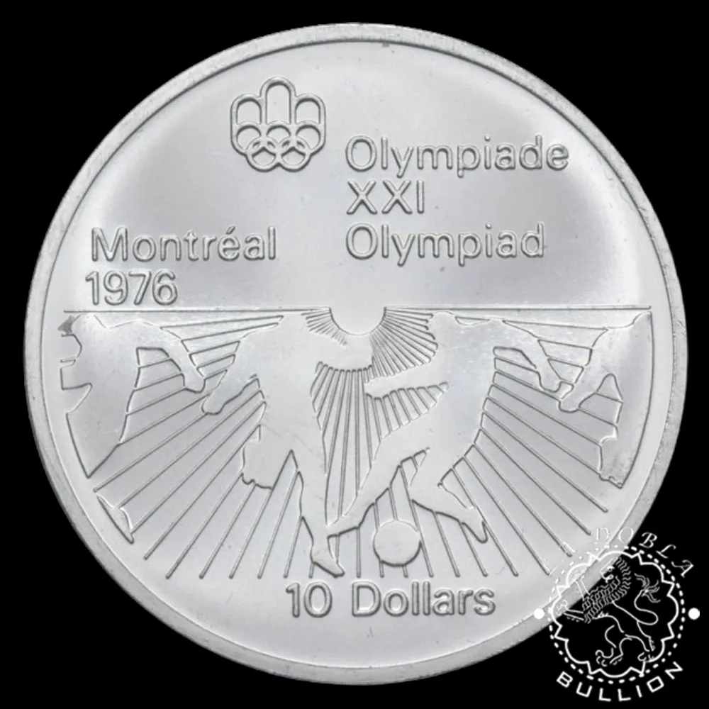 Moneda de Plata 10 Dollars BU - Canadá - 1976 (VM)