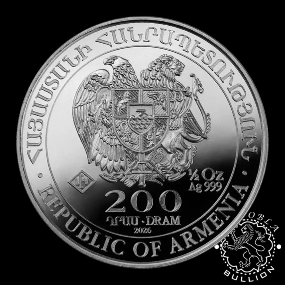 Moneda de Plata Arca de Noé 12 oz BU - Armenia - 2026 - Anverso