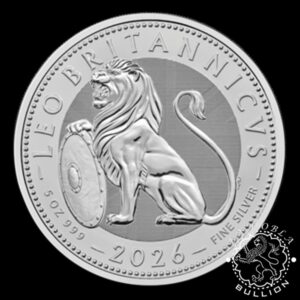Moneda de Plata British Lion 5 oz BU - Reino Unido - 2026 - Reverso