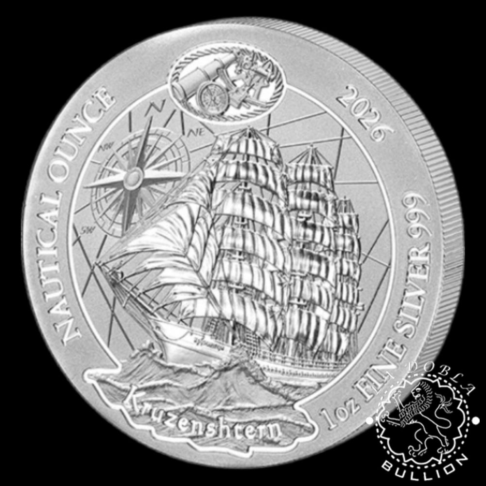 Moneda de Plata Onza Náutica Kruzenshtern 1 oz BU - Ruanda - 2026 - Reverso