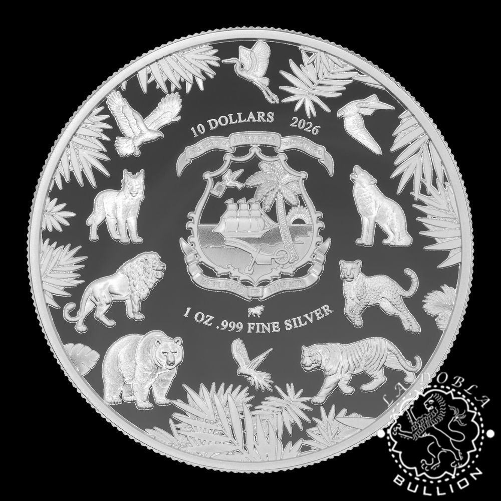 Moneda de Plata Wild Essence Leopardo 1 oz Proof - Liberia - 2026 - Anverso