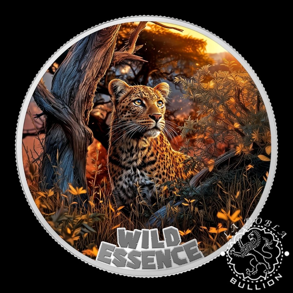 Moneda de Plata Wild Essence Leopardo 1 oz Proof - Liberia - 2026 - Reverso