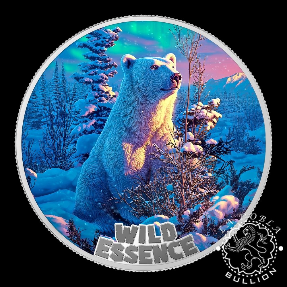 Moneda de Plata Wild Essence Oso Polar 1 oz Proof - Liberia - 2026 - Reverso