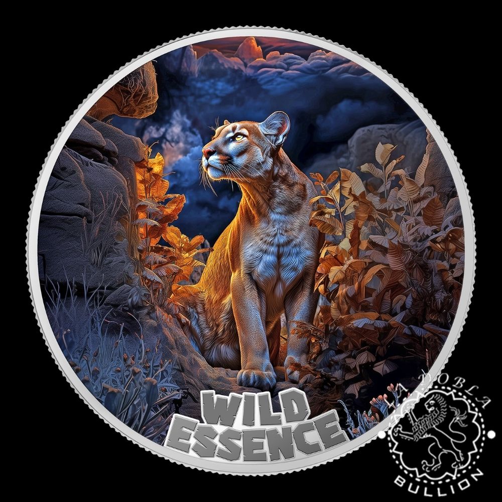 Moneda de Plata Wild Essence Puma 1 oz Proof - Liberia - 2026 - Reverso